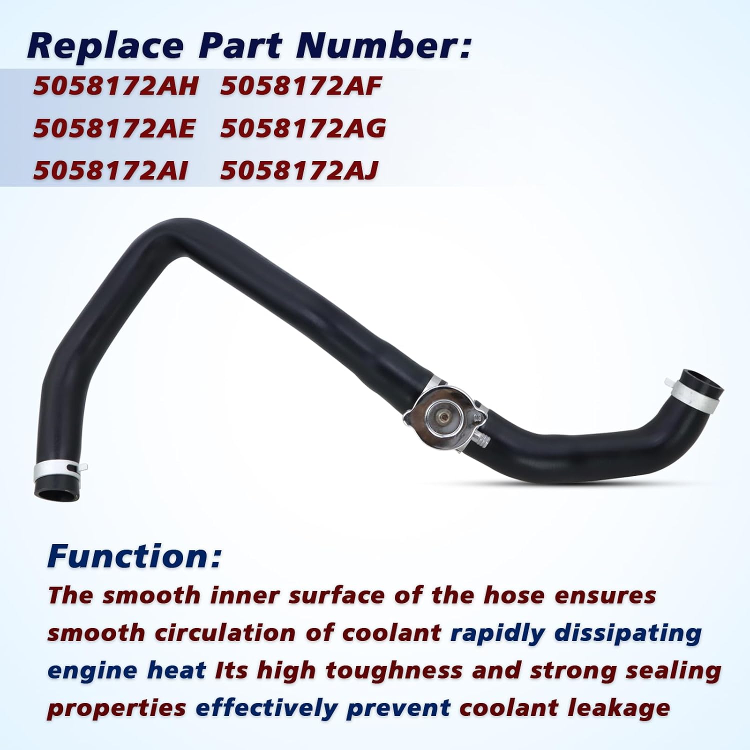Upper Radiator Coolant Hose Compatible With 2007-2012 Dodge Caliber 1.8L 2.0L 2.4L,2007-2017 Jeep Compass/Patriot 2.0L 2.4L Replace#5058172AH 5058172AG 5058172AJ