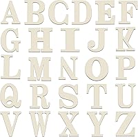 Soaoo 52pcs 8 Inch Unfinished Wooden Alphabet Letters for Painting, DIY Crafts, Wall Decor, Parties & Weddings