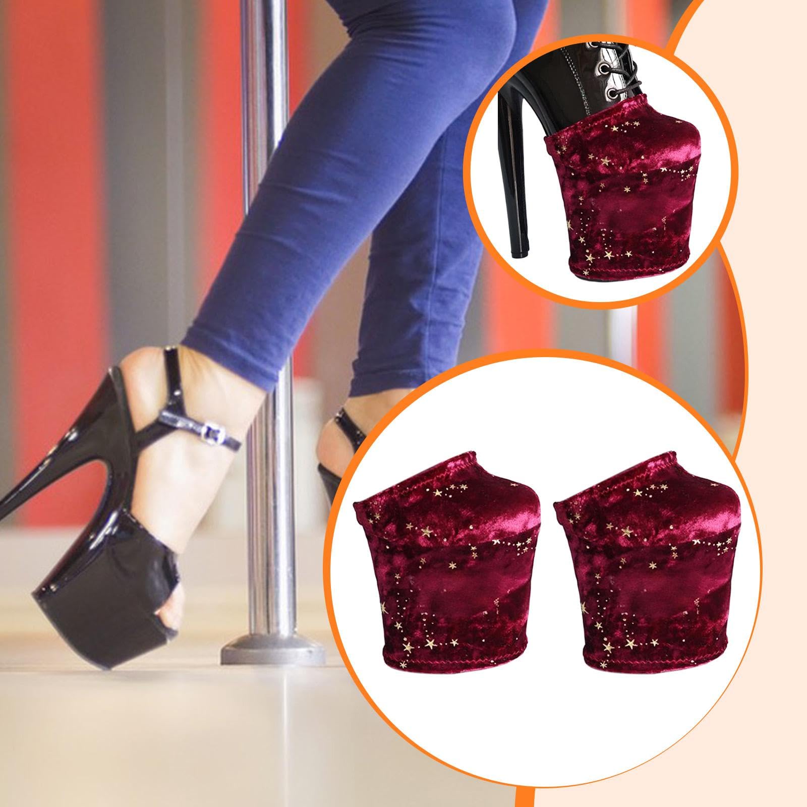 Protezioni per Stivali Da Pole Dance, Coperture in Velluto con Design Antiscivolo per Allenamento E Spettacoli, Donne
