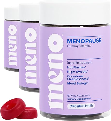 O Positiv MENO - Gomitas para la menopausia, 30 porciones (paquete de 3)  Suplementos sin hormonas para mujeres con cohosh negro y ashwagandha