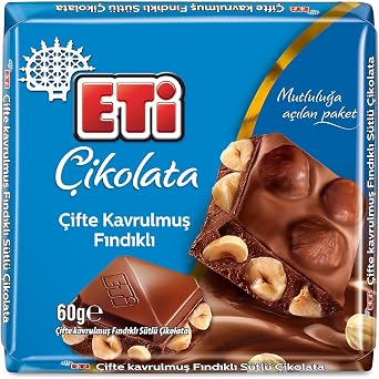 اللحوم الشوكولاته مزدوجة البندق المحمص مربع حليبي 60 g