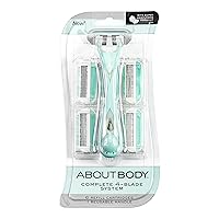Vista 1 de Acerca de Beauty Complete 4 Blade System - Maquinilla de afeitar reutilizable, incluye 1 mango ergonómico reutilizable y 6 cartuchos de cuchillas