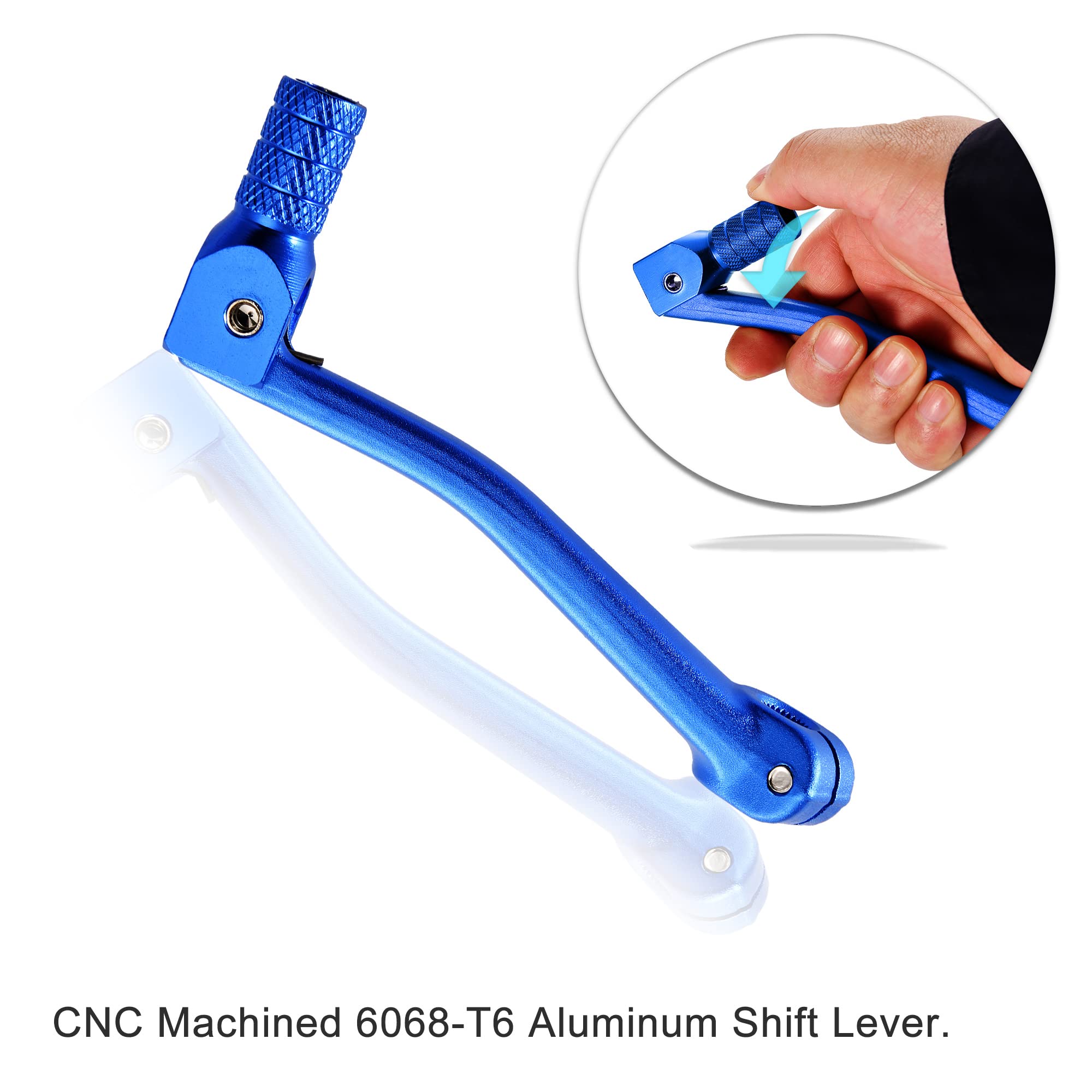 GOOFIT Leva Cambio Pieghevole Pedalina Moto Universale Sostituzione per 50cc 70cc 90cc 110cc 125cc Scooter Pit Bike Dirt Bike Ciclomotore Blu