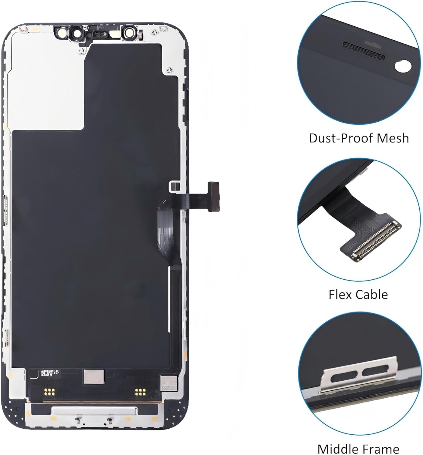 MP+ for iPhone 12 Pro Max Screen Replacement,[FHD][COF] 3D Touch Screen Display Digitizer Assembly with Waterproof Adhesive Tape