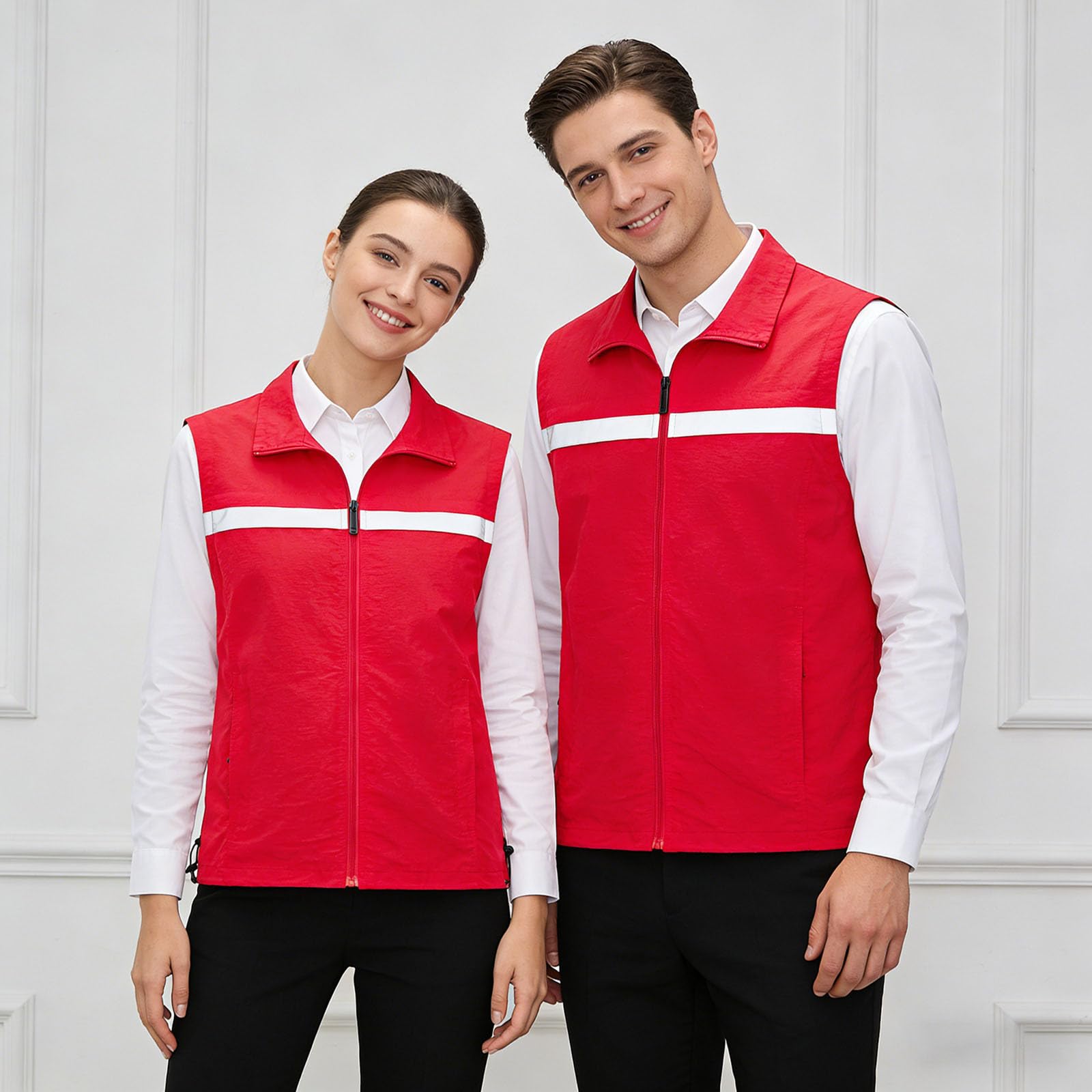 Gilet haute visibilité pour travaux de sécurité, gilet réfléchissant avec poches, veste d'avertissement d' pour activités extérieures