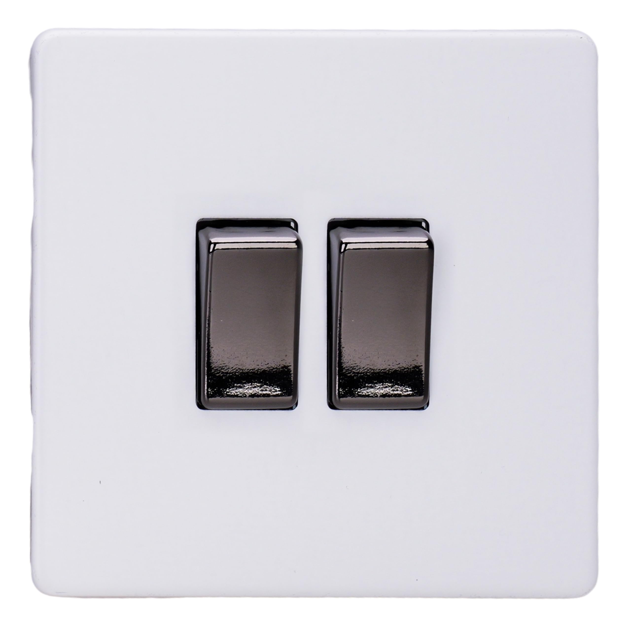 Varilight Double Rocker Light Switch 2-Way & Intermediate - Screwless Primed with Chrome Rockers, XDY71S.PD