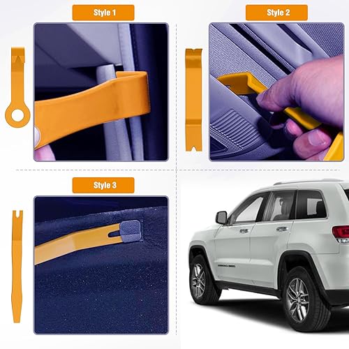 Miniatura 104 de GOOACC Kit de herramientas de eliminación de molduras automáticas de 9 piezas, kit de herramientas antiarañazos para el audio del automóvil, kit