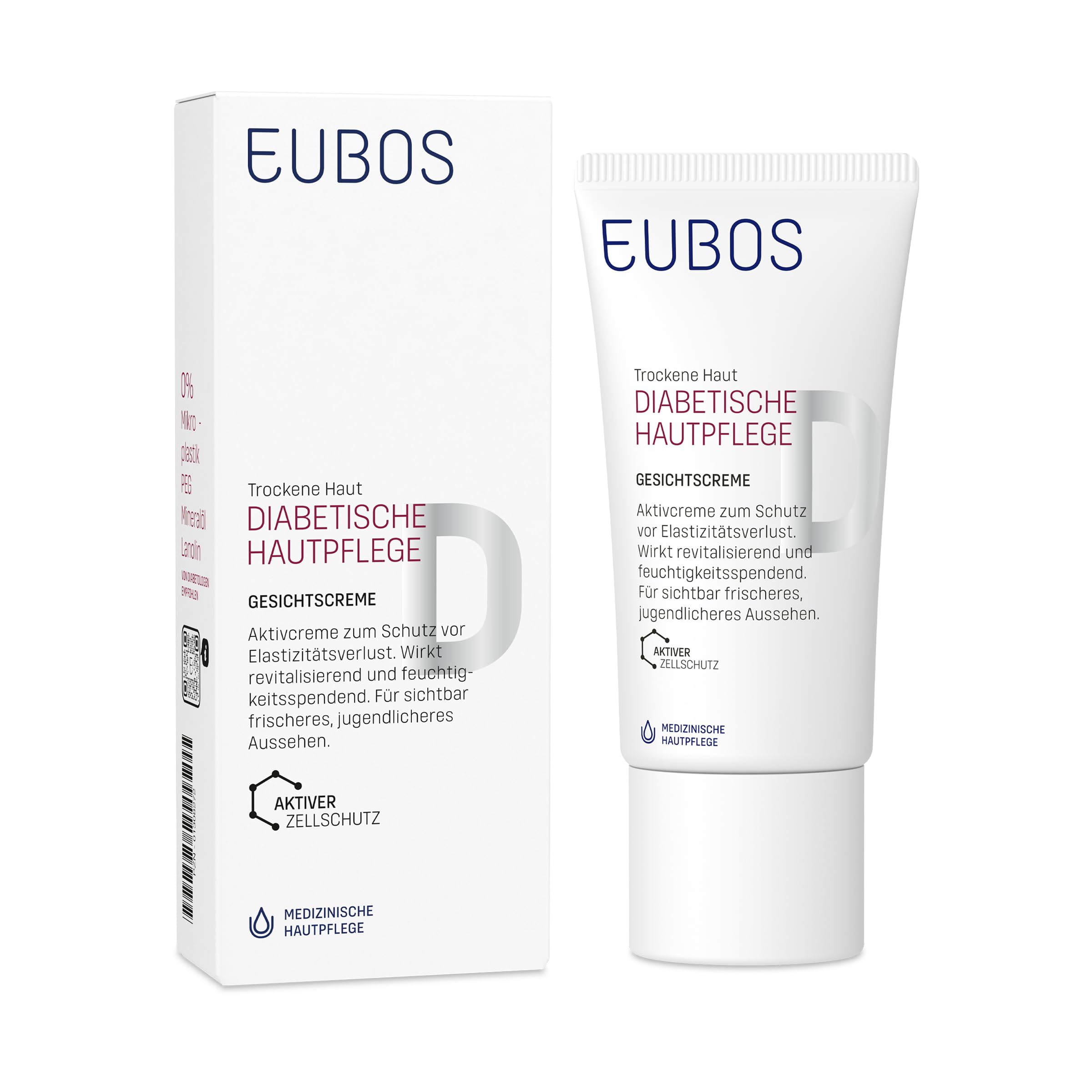 EUBOS diabetische Hautpflege Gesichtscreme für trockene Haut, 50 ml Creme