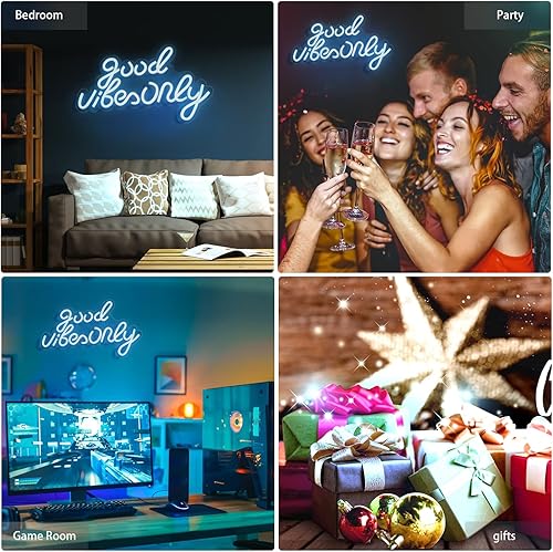 Miniatura 6 de JFLLamp Letreros de neón Good Vibes Only para decoración de pared, luces LED de neón, letreros adecuados para sala de estar, bar de cerveza, sala de