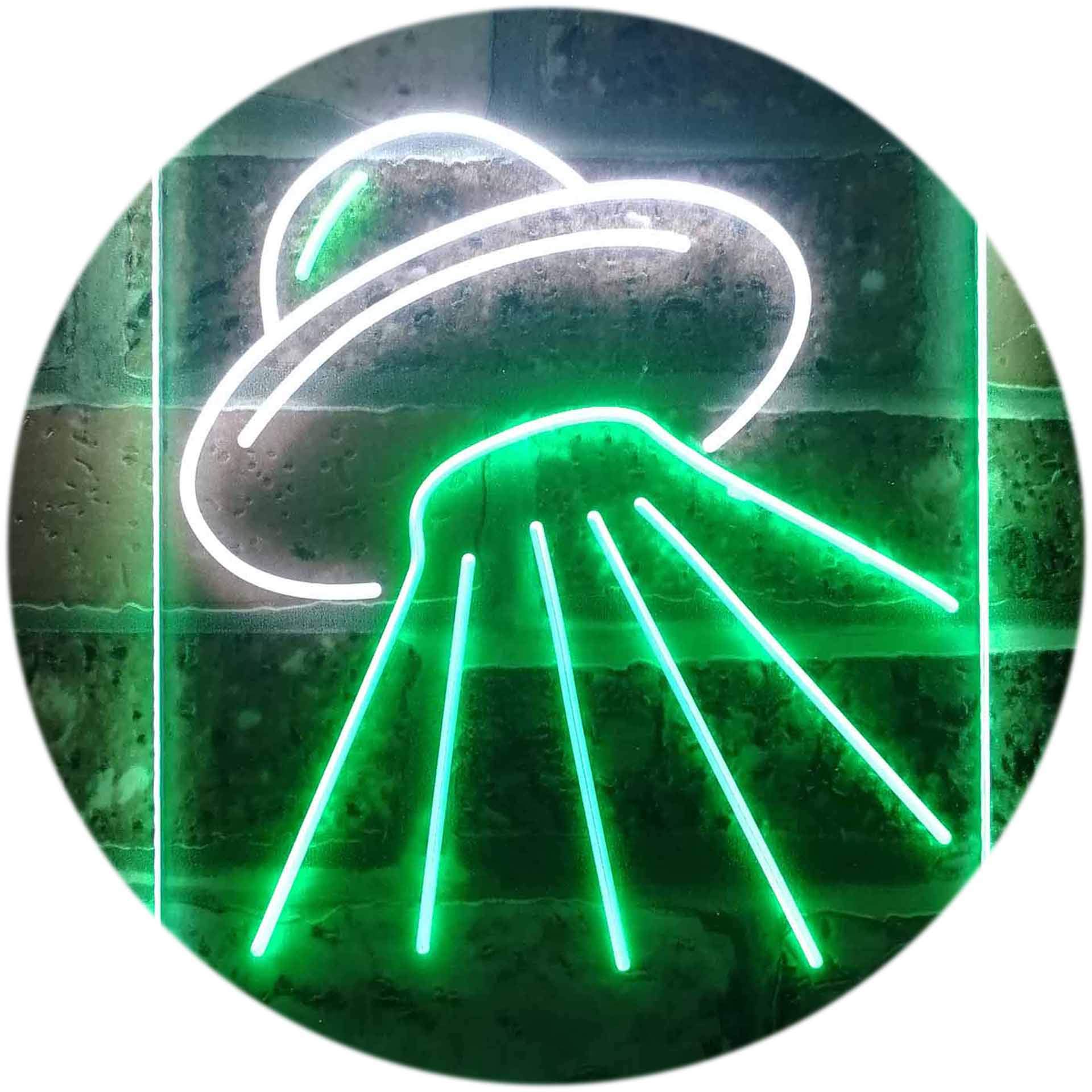 ADVPRO UFO Alien Spaceship Dual Color LED Enseigne Lumineuse Neon Sign Blanc et Vert 300 x 400mm st6s34-i3336-wg