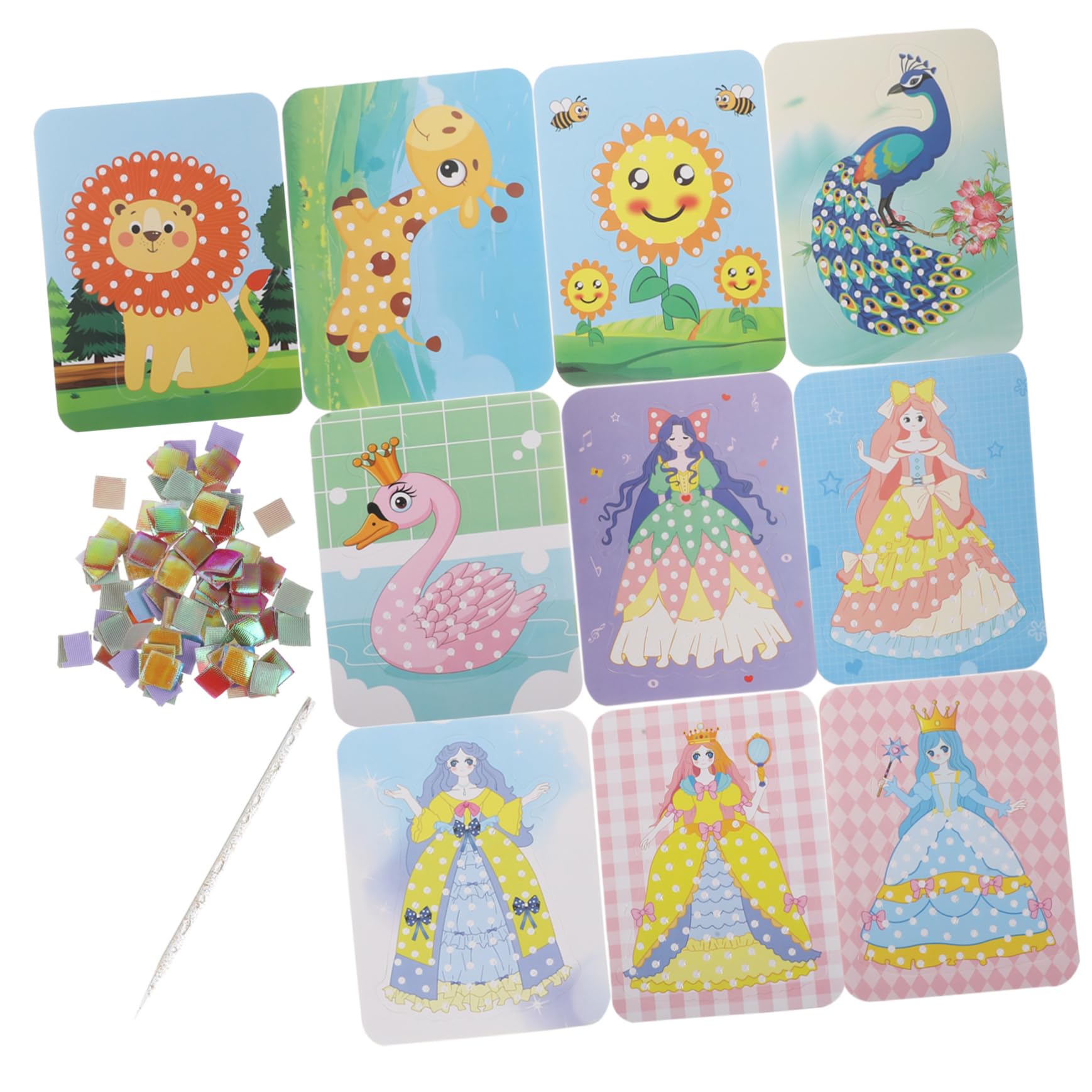 jojofuny Strumento Comodo Tessuto in Cotone Perlato e Plastica Kit Creativo di Pittura a Punti per Sviluppare Abilità Manuali e Creatività Artigianale per Ragazzo Ragazza