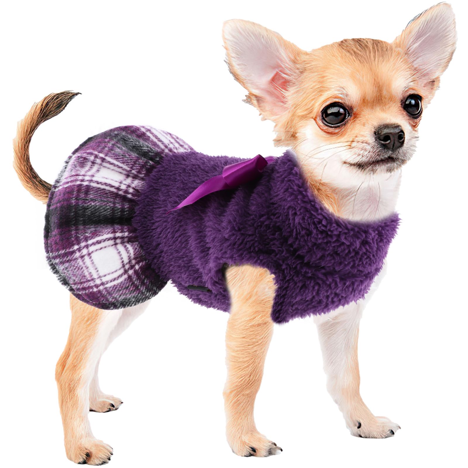 Fleece Dog Dress For Small Dogs Winter Fall Dog Clothes | Desertcart QATAR