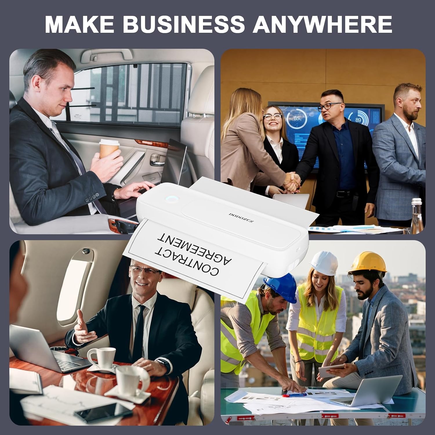 Portable Printers Wireless for Travel,Thermal-Wireless-Bluetooth-Printer,Support 8.5" X 11" US Letter&A4, Inkless Printer Compatible with Android,iOS Phone&Laptop,impresora portátil