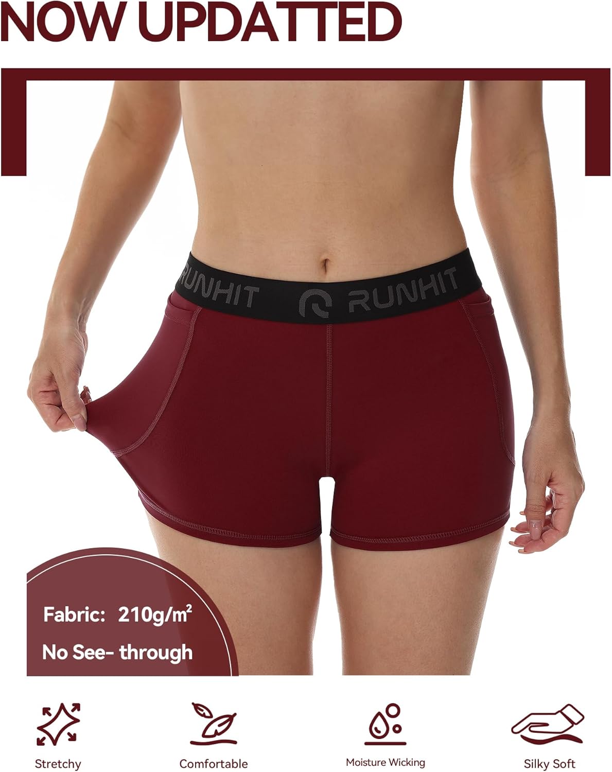 Runhit 3" Volleyball Shorts Womens 3 Pack Compression Shorts for Women Spandex Shorts Women Workout Athletic Yoga Gym - Image 3