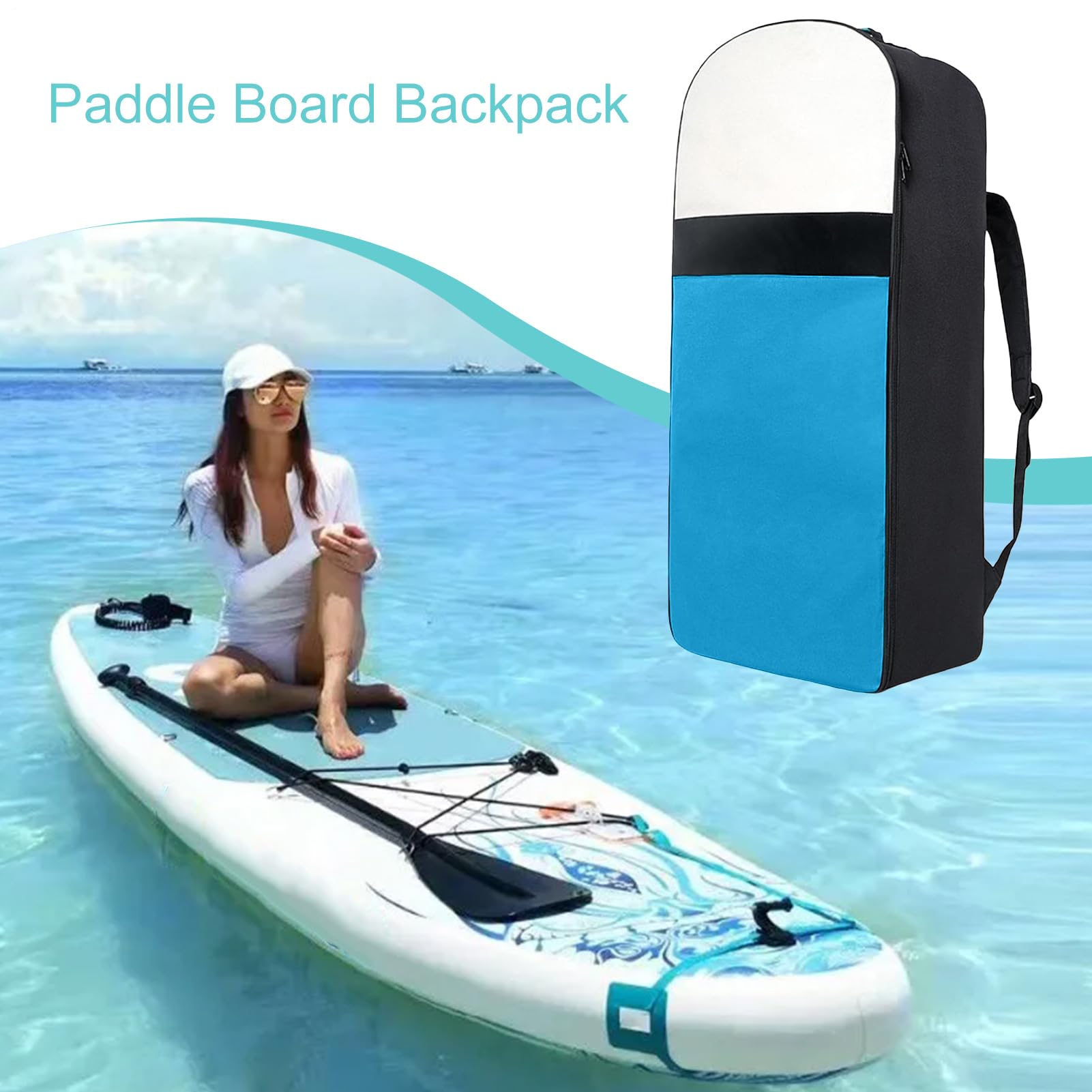 Zaino per paddle, borsa da viaggio, custodia protettiva per tavola da surf, trasportino resistente di grande capacità, organizer leggero per tavola, borsa contenitore per trasporto paddle