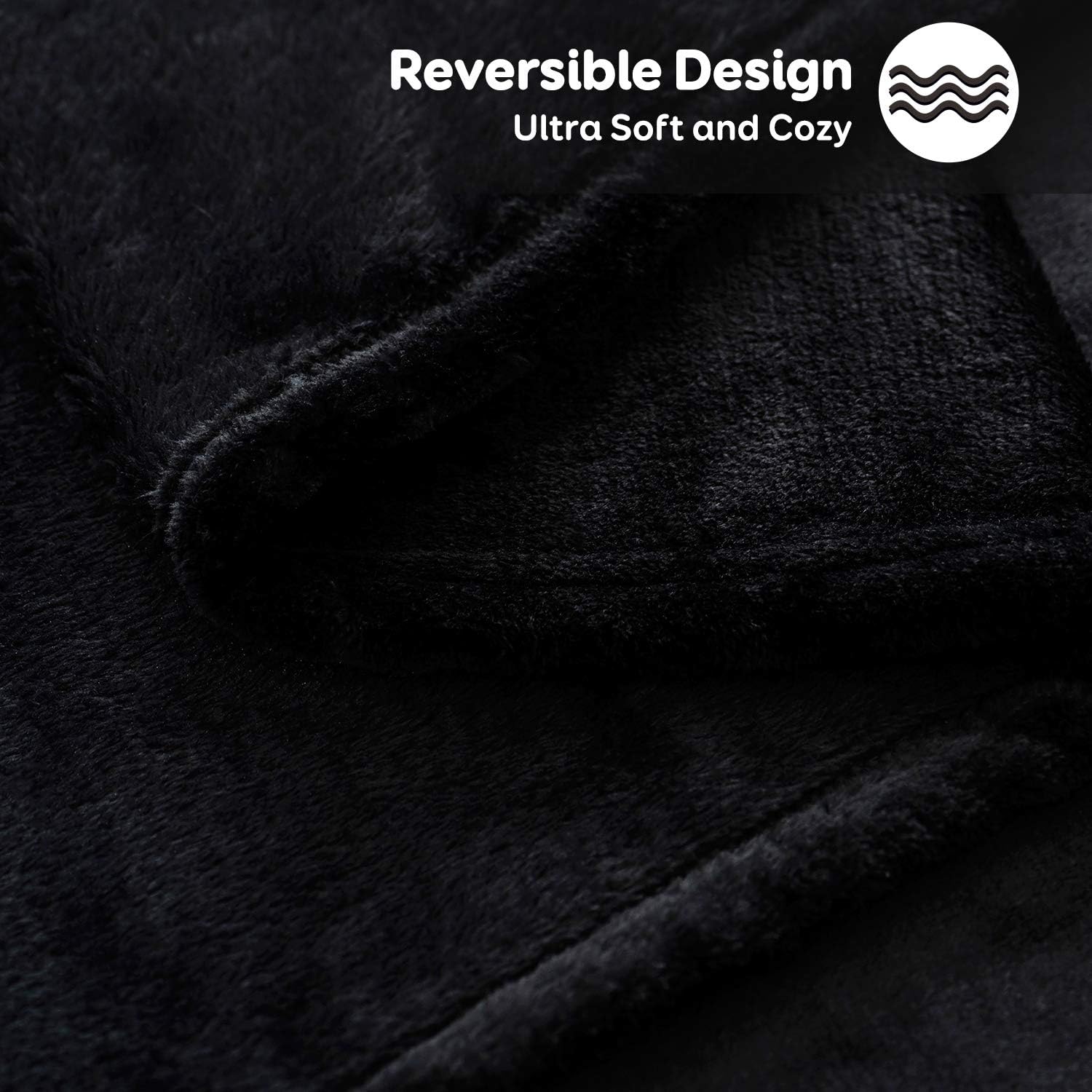 Topblan Fleece Blankets - Queen Size for All Seasons, Super Soft Fluffy Microfiber Flannel Plush Throw Blanket Lightweight, Dark