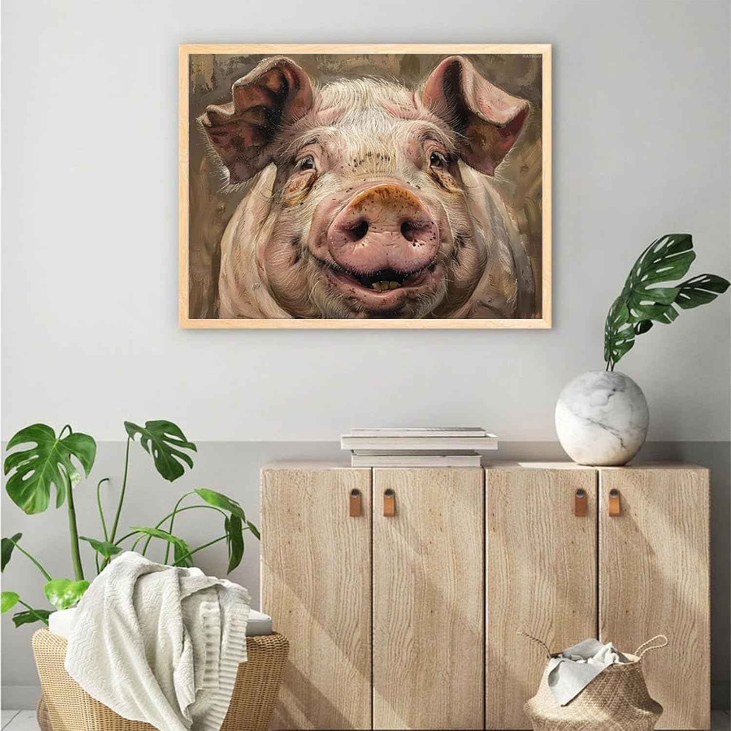 KAYEIUU 5D Diamond Art Painting Kit for Adults Pig DIY Full Drill Art with Crystal Craft Cross Stitch Embroidery Number Kits Stunning Decoration 12x16inch