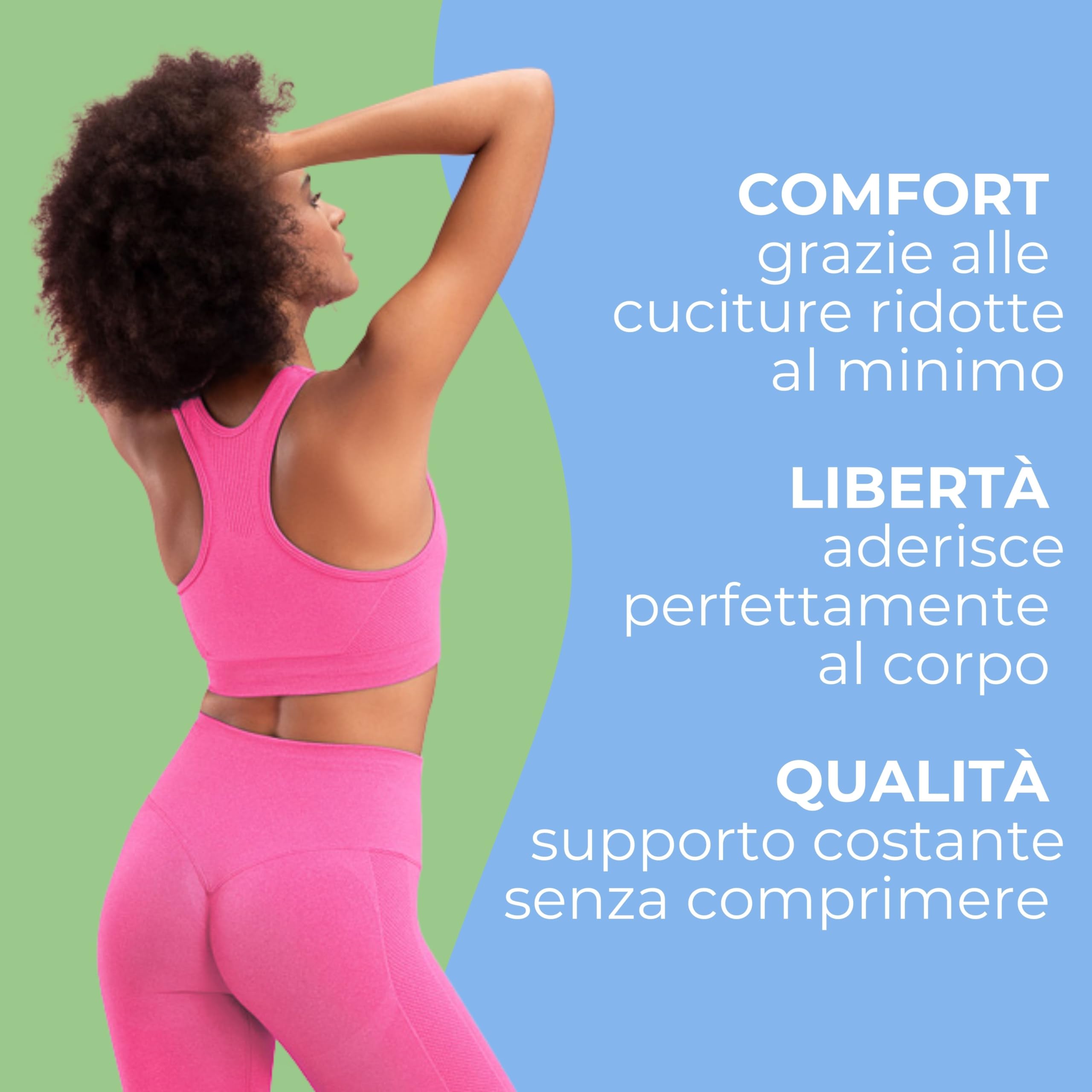 FOCENZA Top Sportivo Donna con Effetto Modellante e Push Up in Microfibra Elasticizzata e Traspirante, Made in Italy