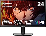 Minifire ゲーミングモニター 24インチ 最大180Hz sRGB 110% HDR10 300cd/m²内蔵スピーカー DCI-P3 80% Adaptive Sync FHD 16.7M(8 bits) VESA 75*75mm DP1.4 HDMI ポート (HDMIケーブル付属、MFG24F4S)
