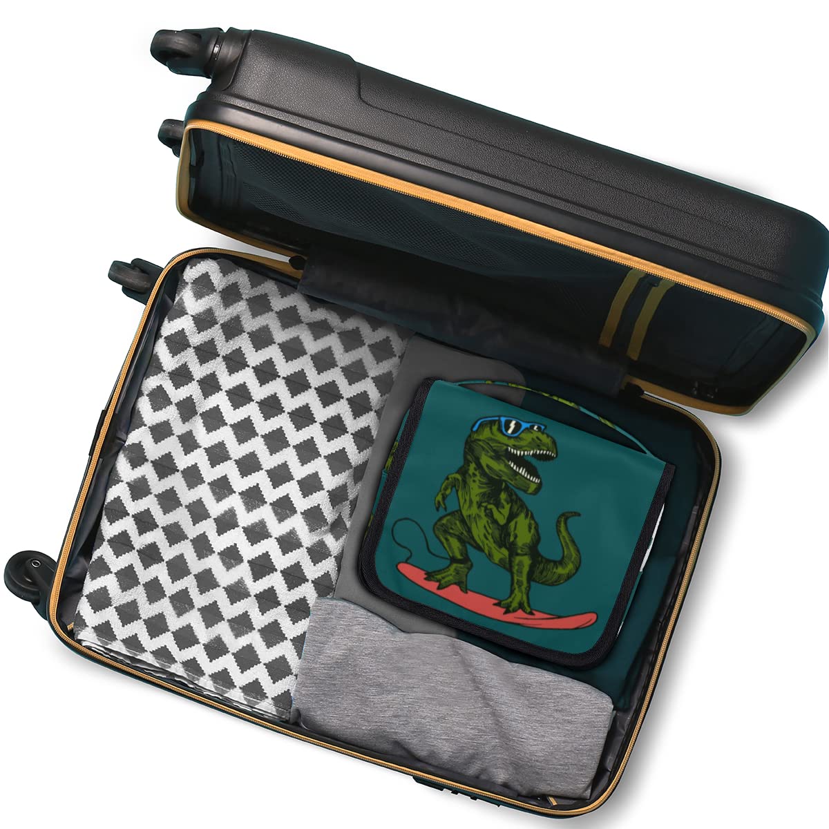 Dinozaury Podróżna Kosmetyczka Śliczne Zwierzę Mycie Torba Unisex Wiszące przybory toaletowe Kosmetyczka Organizer do makijażu, wielobarwny, Jeden rozmiar
