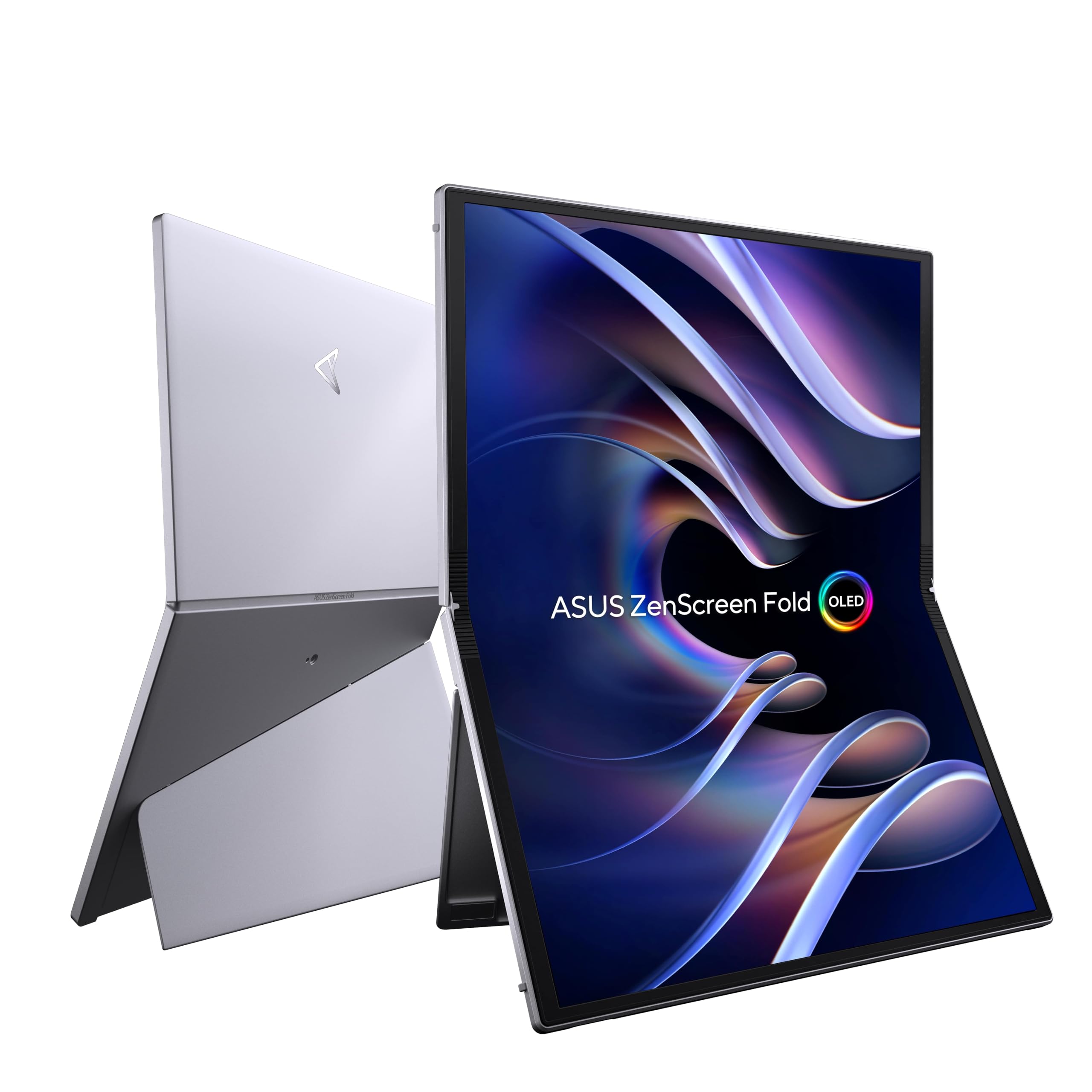 ASUS ZenScreen Fold OLED MQ17QH - 17,3 Zoll tragbarer USB Monitor - 12,5 Zoll gefaltet, 100% DCI-P3, QHD 2560x1920, 4:3, DisplayHDR 500 - Typ-C USB, Mini HDMI, Kickstand, Stativgewinde, glänzend