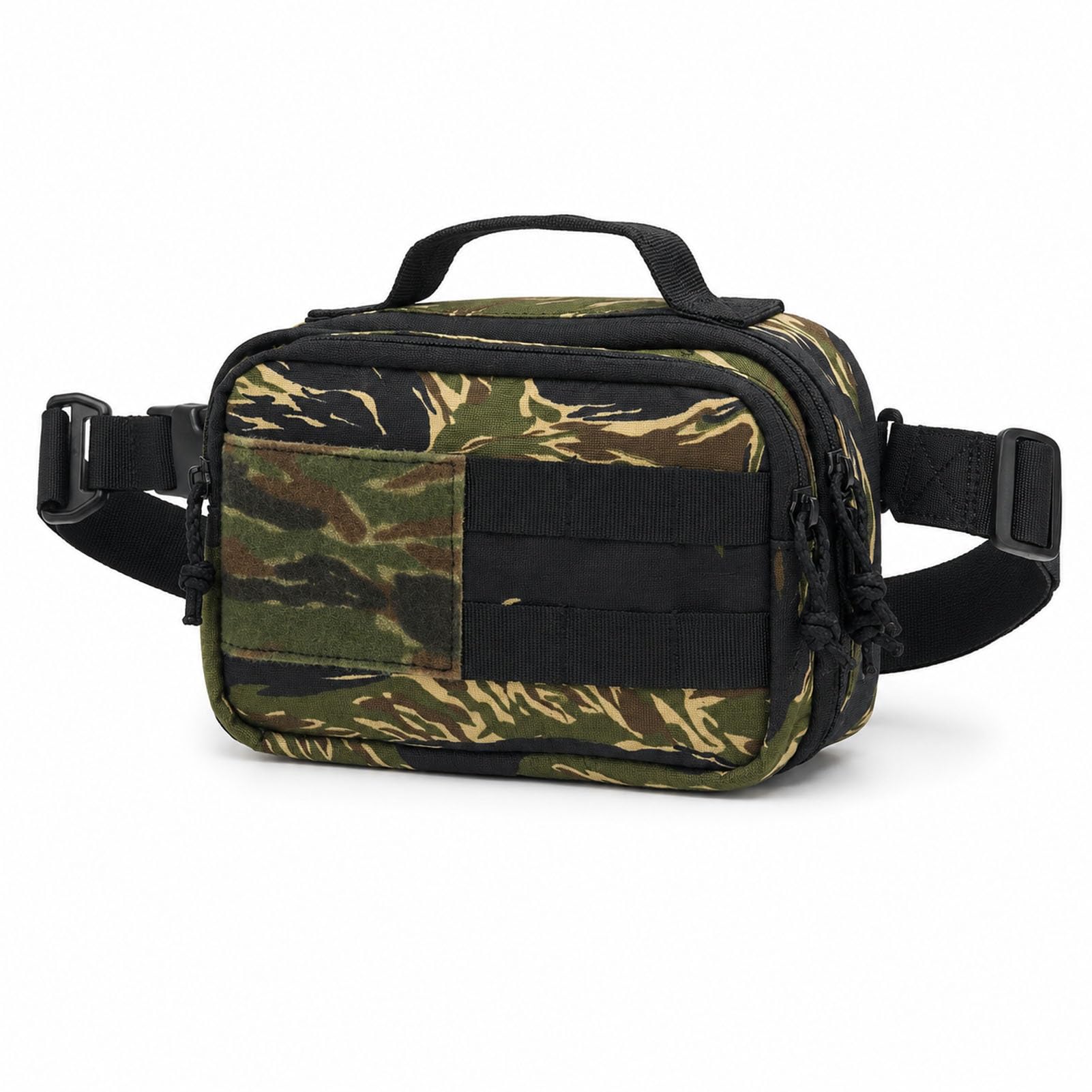 Bolso EDC de hombro tipo riñonera cruzada compacta con camuflaje Tiger Stripe 8
