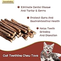 Vista 4 de Silvervine Sticks para gatos, 10 unidades, Silvervine y Matatabi Juguetes de hierba gatera, palitos masticables para gatos aburridos