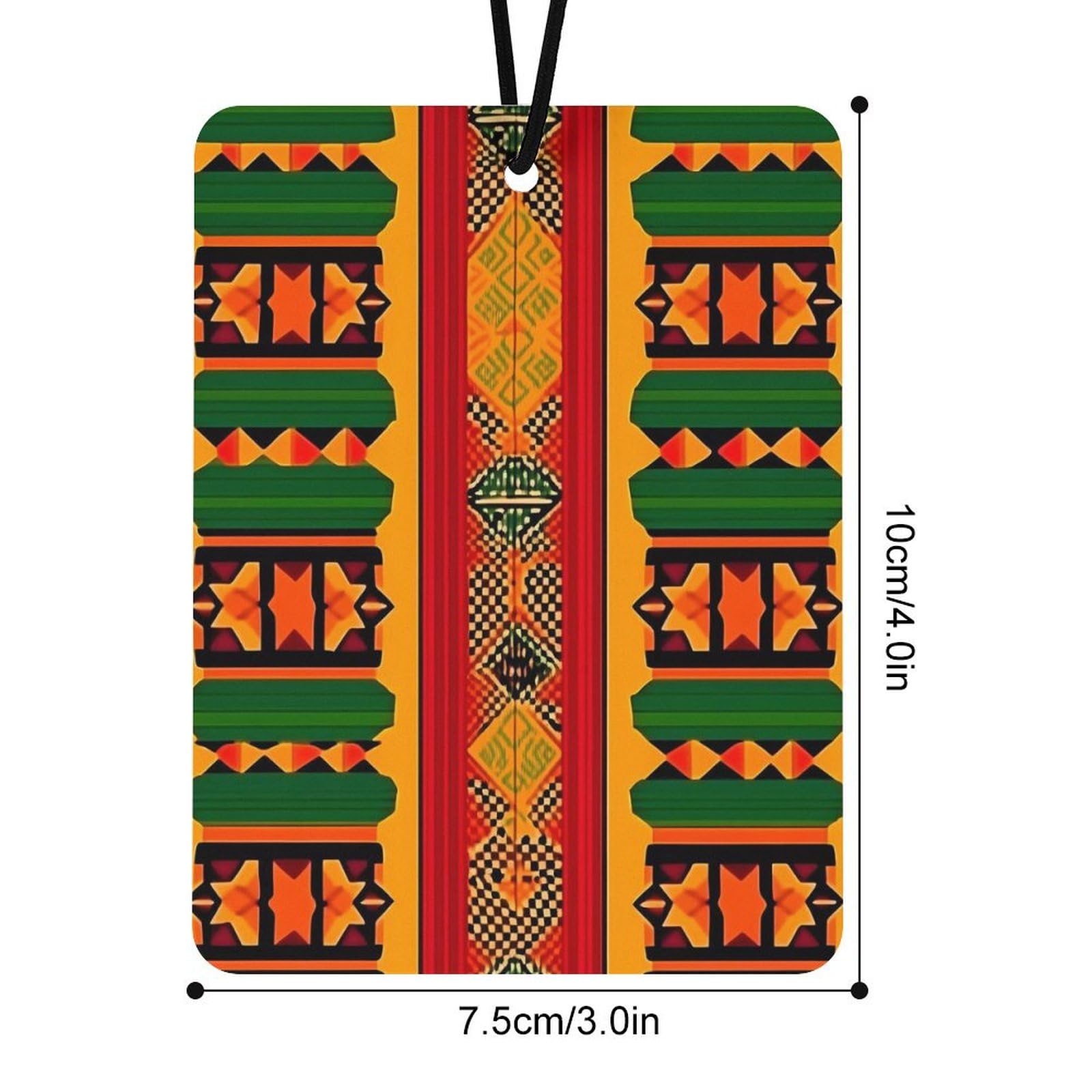 African Print Traditional Tribal Car Air Freshener Hanging Aromatherapy Tablets for Car Accessories Square