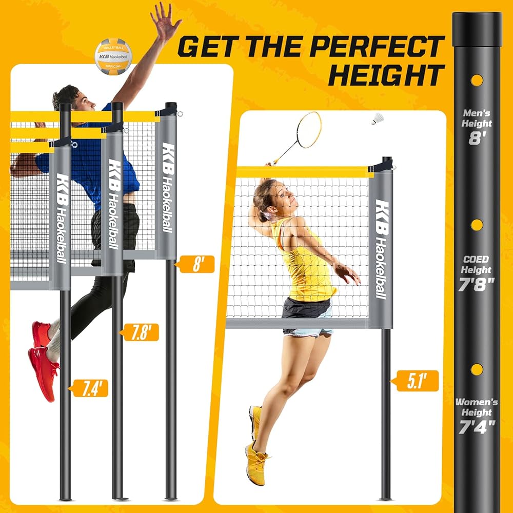 Patiassy Professional Volleyball Net Outdoor, Portable Volleyball Set