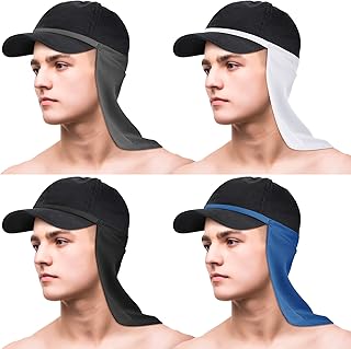Unisex Neck Gaiter UV Face Cover Sun Protection Neck Drape Face Cover for Outdoor Sports (Black, Dark Gray, Royal Blue, White,4 Pieces)