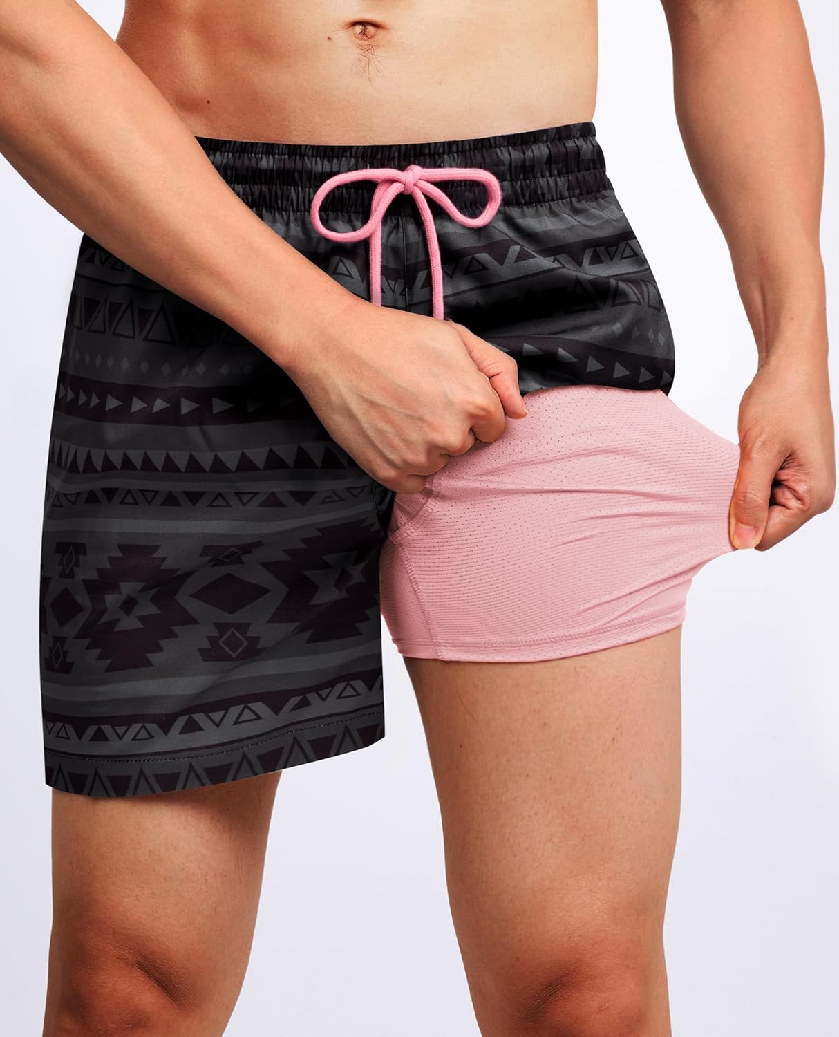 Gleeease 5inch Compression Swim Trunks: Mens Soft Stretchy Quick Dry Comfort Drawstring Zipper Pockets Beach Pool - Image 2