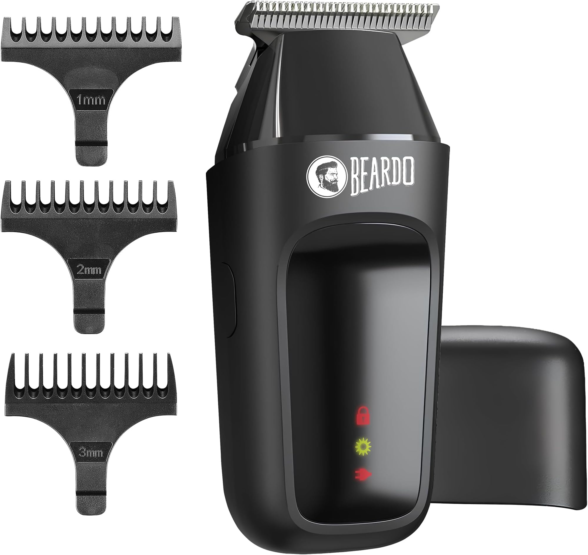 Apex Go Trimmer for Men - 80-Min Run Time - Powerful 5500 RPM motor - Compact Travel-Friendly Design - Self-Sharpening Blades, 3 Comb Attachments, Type-C Charging, Digital Display | Gift For Brother & Friends