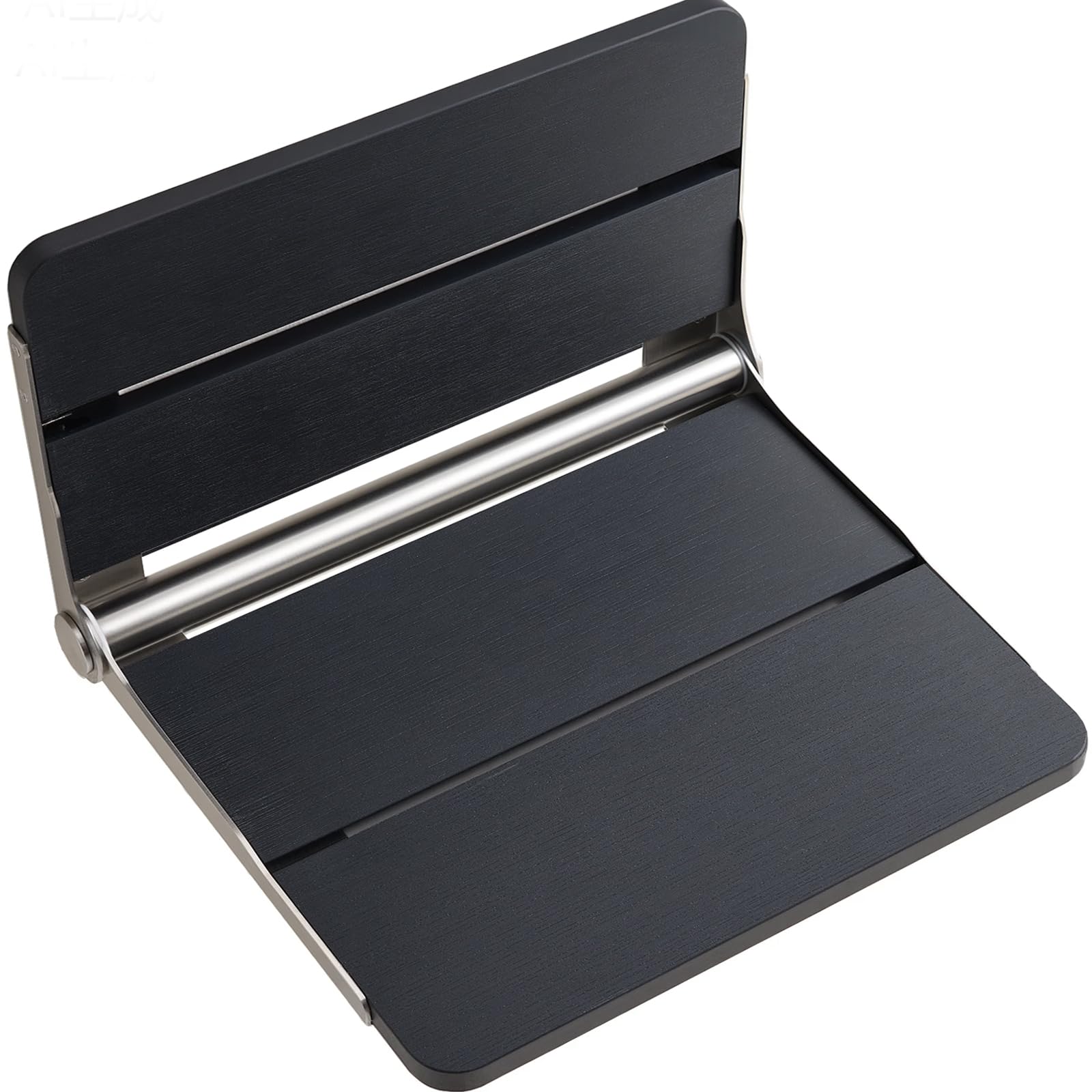 17.5'' Folding Shower Seat Wall Mounted, HDPS Fold Down Shower Bench for Inside Shower, Foldable Shower Stool, Waterproof Wall Mount Bathroom Seating Chair, 400LBS Weight Capacity, Black