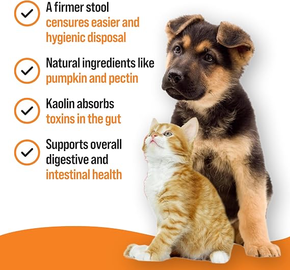 VETIQ Stool Firm Tablets For Cats & Dogs, Contains Kaolin, Pectin & Pumpkin to Help Improve Stool Firmness & Aids Intestinal Health, 45 Tablets (Pack of 1)