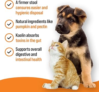 VETIQ Stool Firm Tablets For Cats & Dogs, Contains Kaolin, Pectin & Pumpkin to Help Improve Stool Firmness & Aids Intestinal Health, 45 Tablets (Pack of 1)