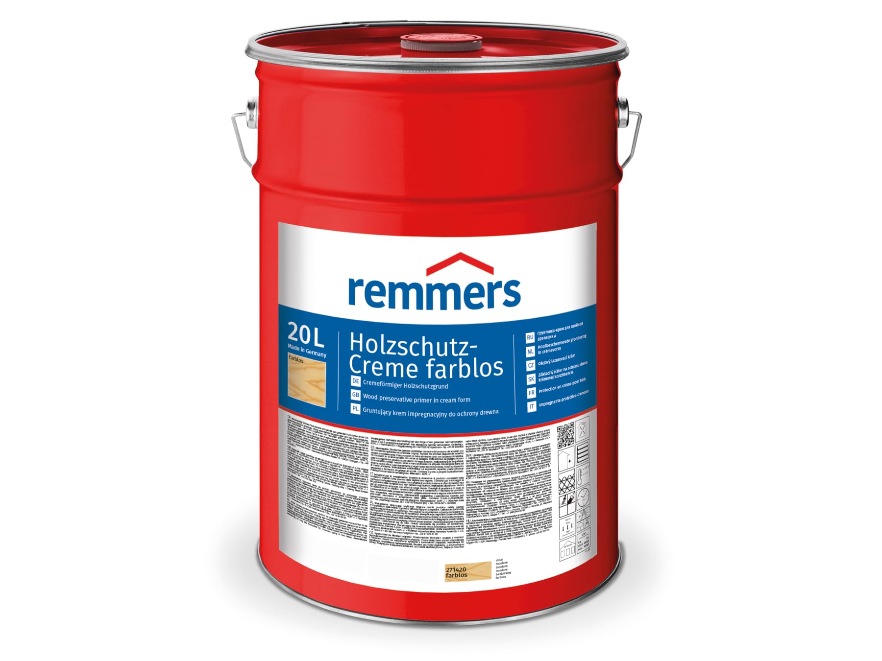 Remmers Crema protettiva per legno incolore, 20 litri, antigoccia, per legno di conifere, risultato uniforme e durevole