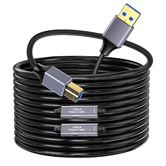 USB 3.0 Printer Cable - 30ft, USB A to USB B 3.0 Compatible with Conference Camera, Docking Station, Hard Drive, Scanner, Vidicon and More
