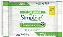 Simpleaf Flushable Wet Wipes | Eco- Friendly, Paraben & Alcohol Free | Hypoallergenic & Safe for Sensitive Skin | Soothing Aloe Vera & Vitamin E Formula | (50-Count) 1 Pack