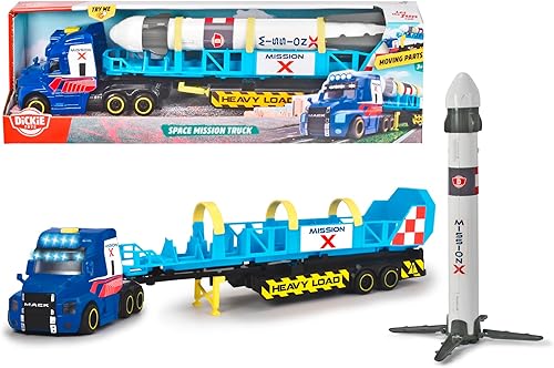 Dickie Toys - Camión Mack con remolque y cohete