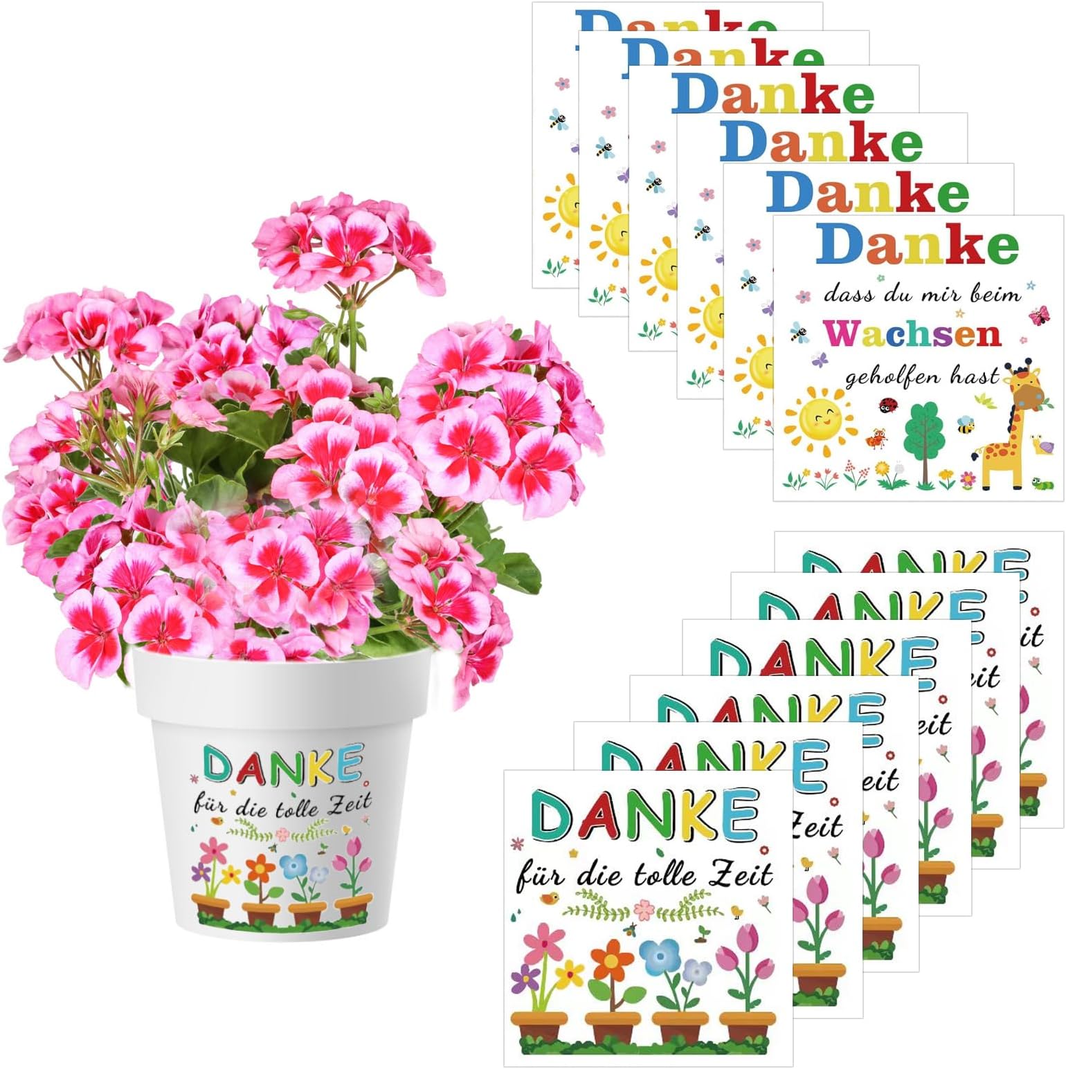 Danke Aufkleber Für Erzieherinnen - 4 Coole Designs Für Blumentöpfe & Abschiedsgeschenke Im Kindergarten