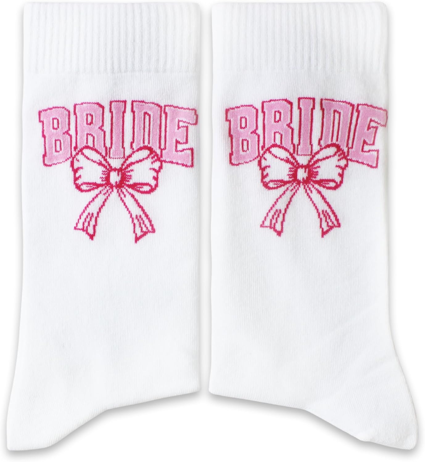 Pink Heart Bride Socks Collection – Bride & Team Bride Embroidered Wedding Socks for Women, Bachelorette Party Gifts