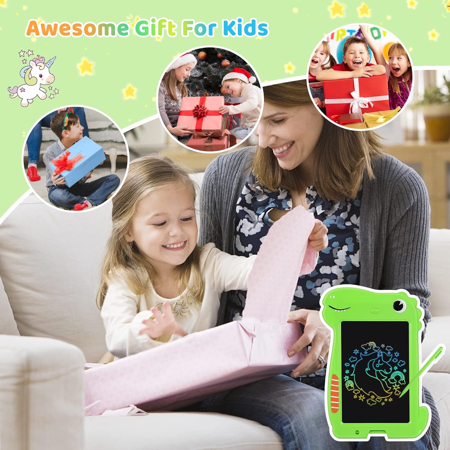 LCD Writing Tablet for Kids 10 inch,Toddler Toys for 3 4 5 6 7years Old Boys Girls,Learning Toys Halloween Thankgiving Christmas Day Gift for Kids Doodle Board