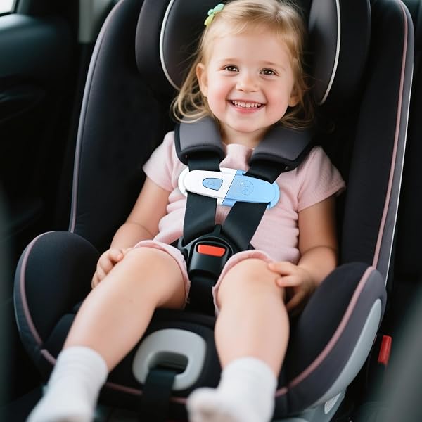 Anti Escape Car Seat Clip - Adjustable Strap, Universal Child Seat Chest Harness Clip | Safety Guard Protector for High Chairs Strollers Schoolbags Kids Child Safety Travel Airplane Bus - 2