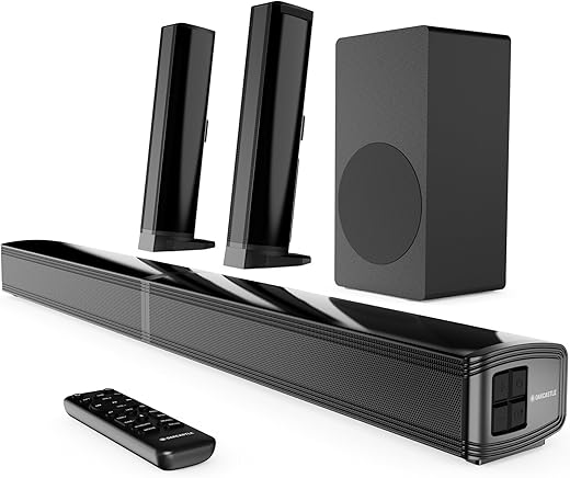 Oakcastle SB80 Xtra 200W 2.1 Channel Sound Bar for TV with External Subwoofer | Bluetooth 5.3 Soundbar with HDMI ARC, Optical, AUX & USB Playback | Home Cinema TV Speakers with Remote & Wall Mount