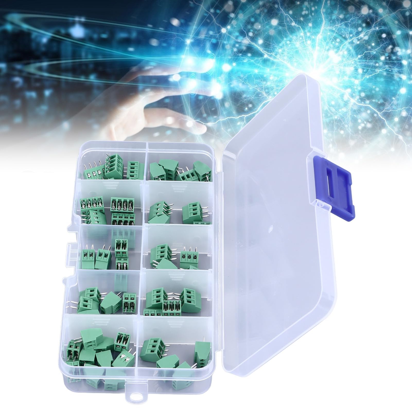 Zestaw złączy zaciskowych 50 szt. 2,54 mm blok zacisków śrubowych ABS do projektów elektronicznych