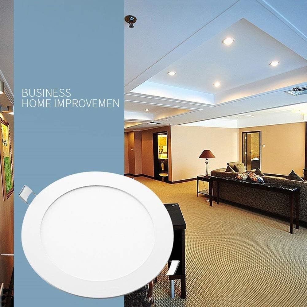Spotlight，3W6W9W Ultra-Thin Ceiling Light Led round Commercial Aluminum Metal Fireproof Ceiling Spotlight Anti-Glare Commercial Recessed Panel Downlight Fixture Outdoor Lights/Whtie Light(6