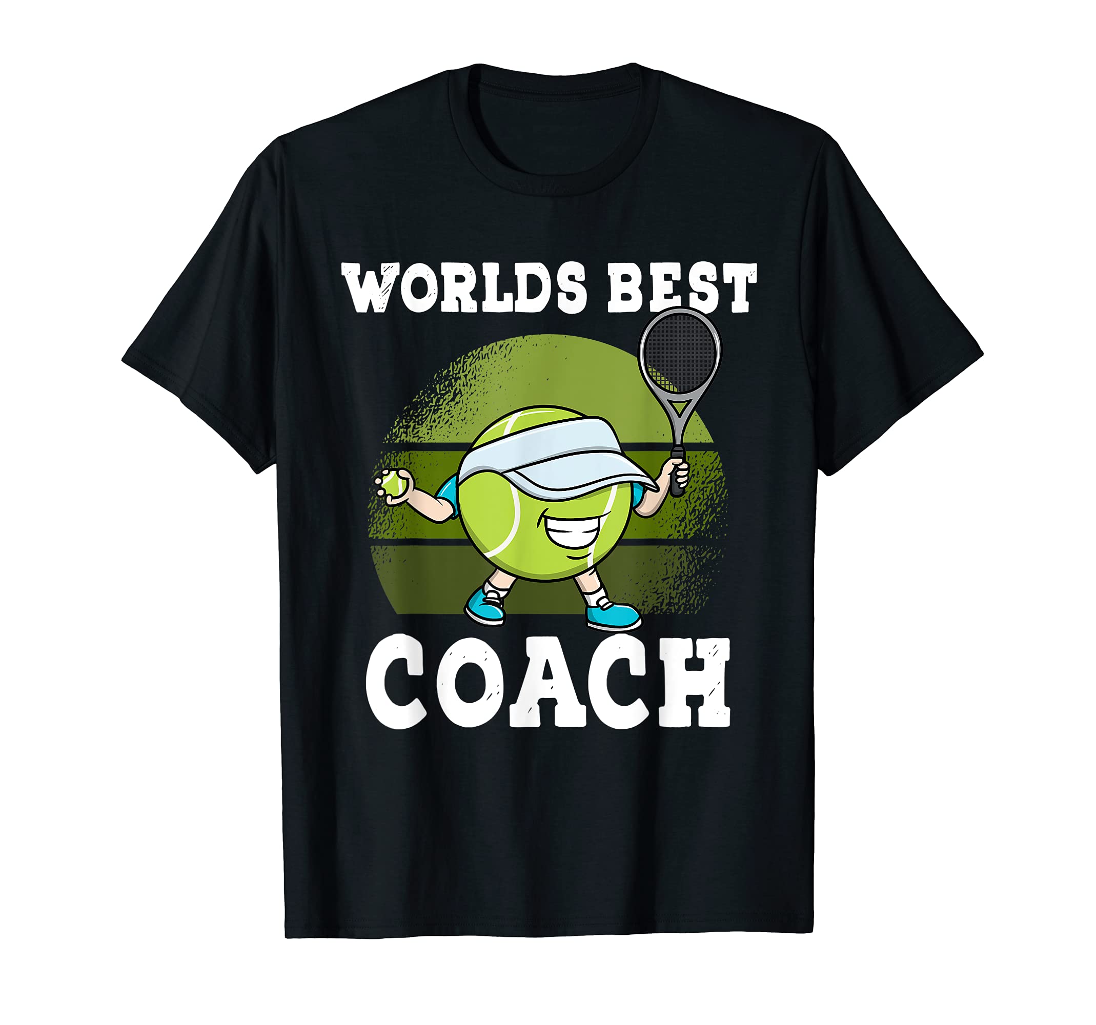 Worlds Best Tennis Coach Trainer T-Shirt, Black