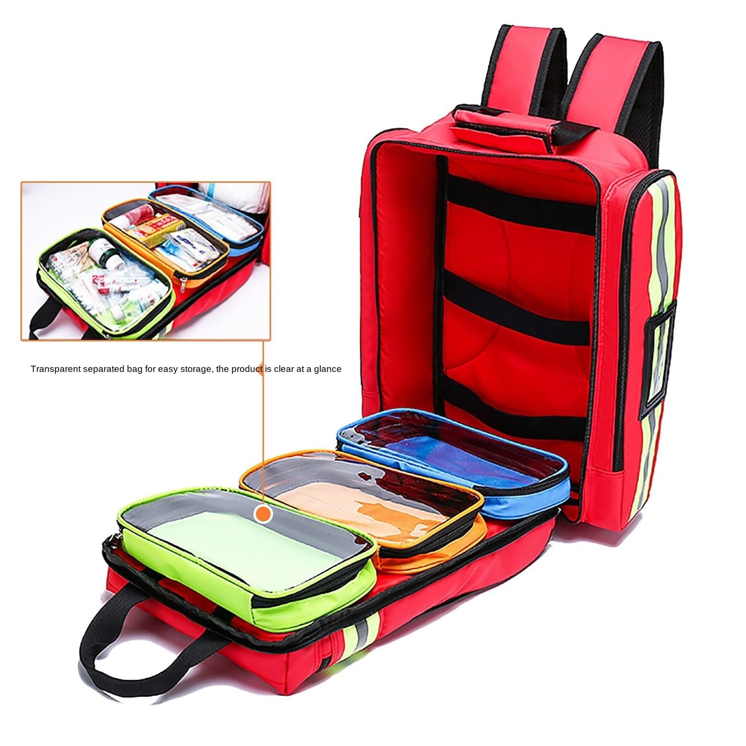 Zaino di Pronto Soccorso Borsa di Emergenza Vuota Borsa Impermeabile per Kit di Sopravvivenza per Campeggio All'aperto di Grande capacità