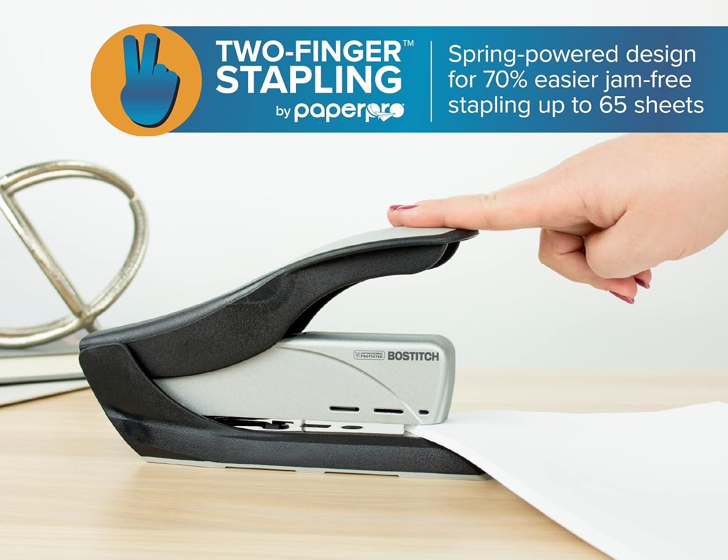 PaperPro - 1210 - 65 Sheet Heavy Duty Stapler - Metal, Black/Grey, 65 Sheets - Image 3