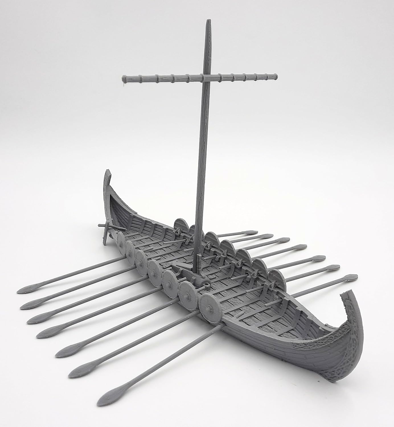 Viking Boat - RPG - Pathfinder - Fate of The Norns - Figurine Miniature (Gray/Unpainted) (Knarr)